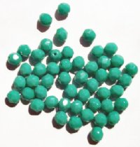 50 6mm Faceted Opaque Turquoise Firepolish Beads